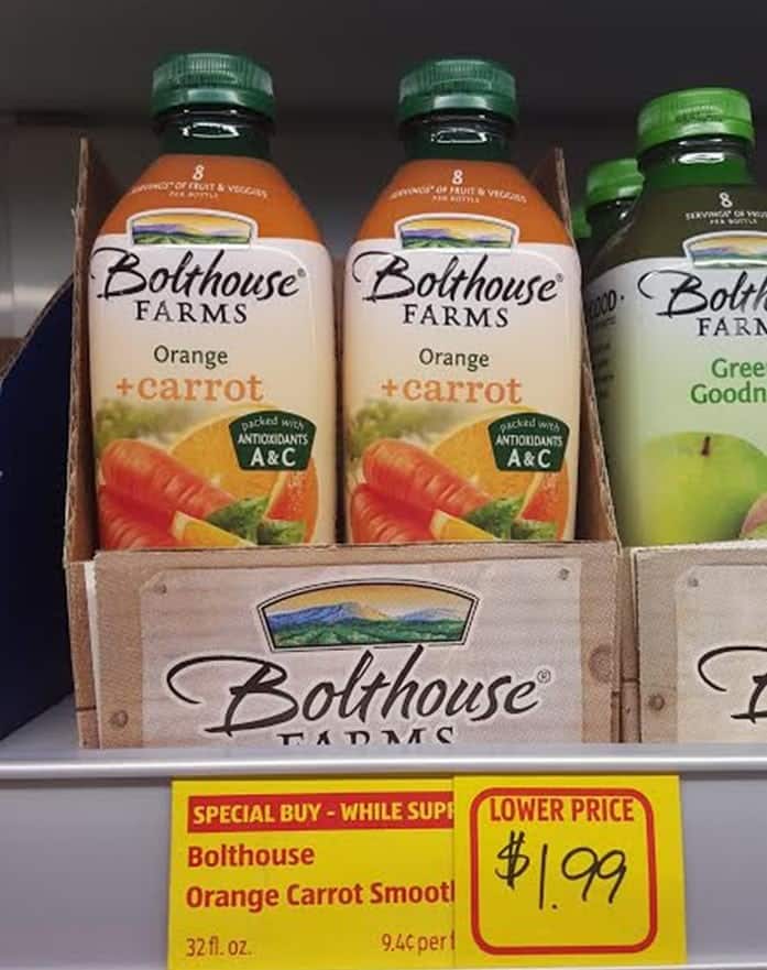 Bolthouse Farms Orange + Carrot Juice for $1.99