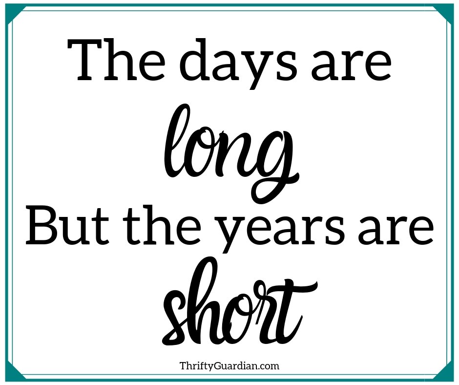 Quote box with the days are long but the years are short