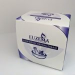 Purple and white box with Euzema written on it