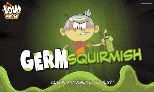 Germ Squish game to teach kids about real estate and money management